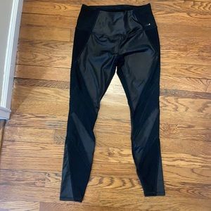 RBX leather and mesh black leggings